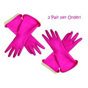 2pr Casabella WaterBlock Double Cuff Latex Cleaning Dishwashing Gloves, S or M